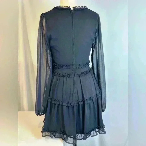 NWT - Ella Ruffle Mini Dress - Black (Size M) - Picture 7 of 11